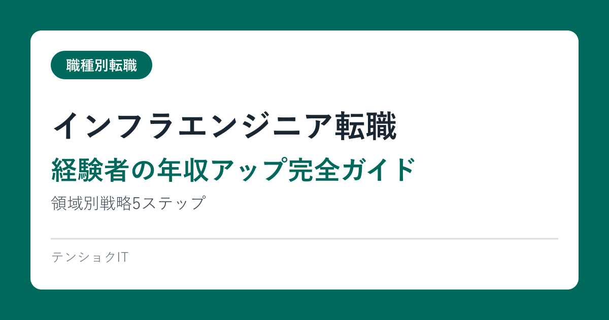 インフラエンジニア転職【経験者の年収アップ完全ガイド】領域別戦略5ステップ
